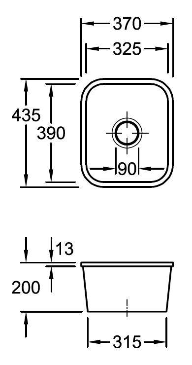 Cuve sous-plan rectangulaire Villeroy & Boch 1 bac coloris Steam EV670402SM