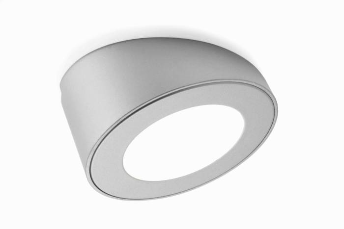 Spot LED 3W à poser + embase inclinée coloris Aluminium ZE1074005