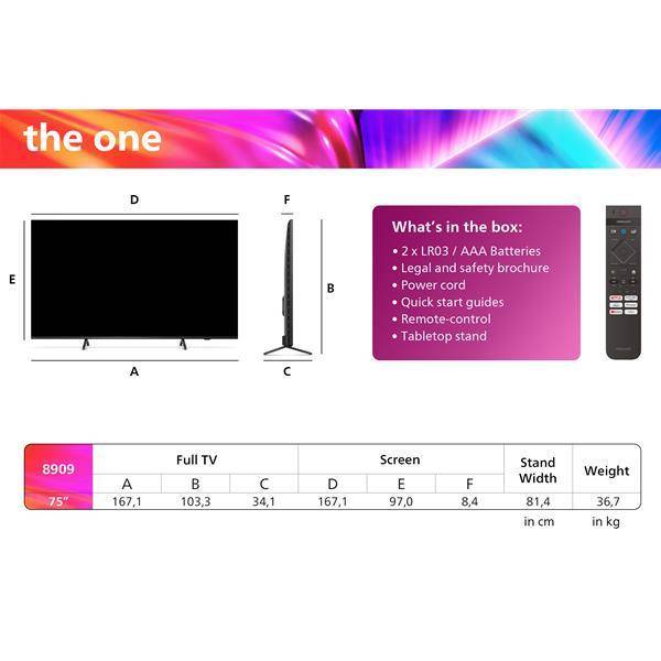 TV LED UHD 4K - 75PUS8909