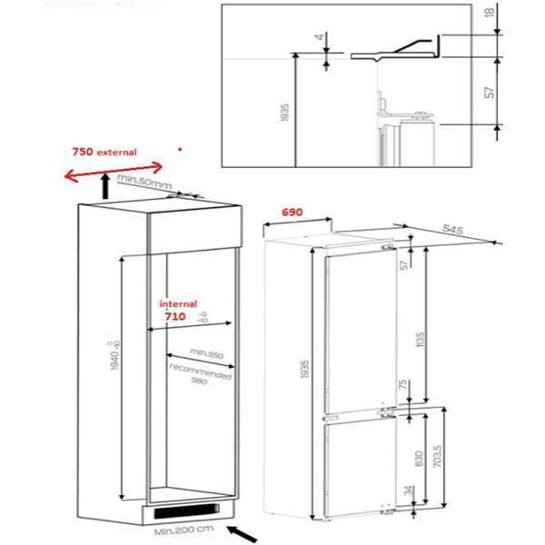 Réfrigérateur intégrable combiné WHIRLPOOL - SP408001