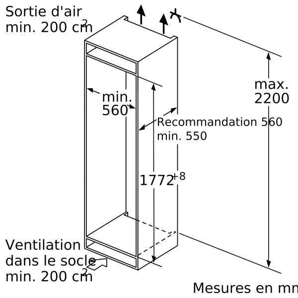 Réfrigérateur intégrable combiné SIEMENS - KI86NADF0
