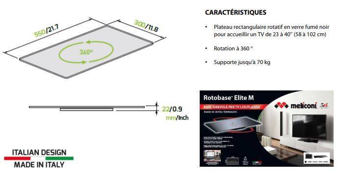 Accessoire supports muraux PIEDS ROTATIFS ROTOBASE ELITE M // 469100 MELICONI