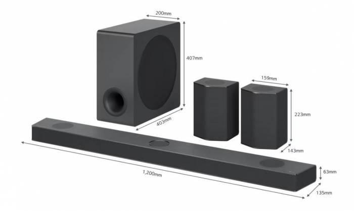 Base acoustique Barre de son Dolby Atmos 9.1.5 - LG S95QR